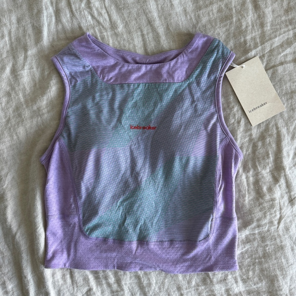 Icebreaker | Women’s MERINO WOOL Fresh Purple/Gaze Sports Bra Tank